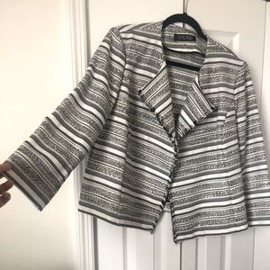 Beige and black striped blazer